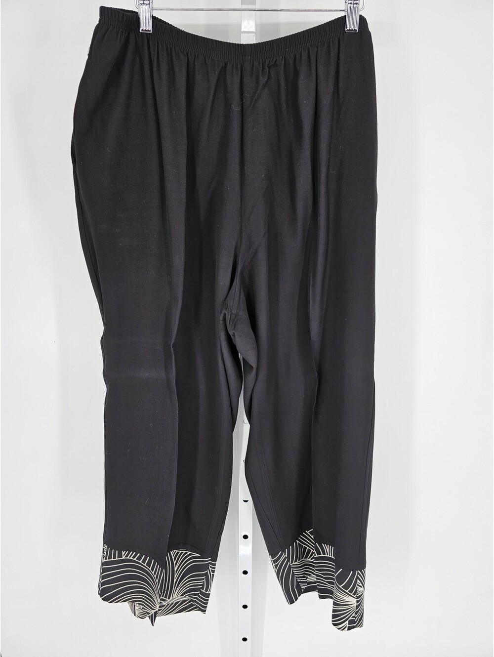 Key Lime Pie Black Polyester Abstract High-Rise Pull-On Trouser Size 1X